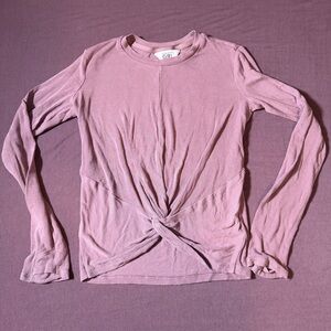 Athleta Girl Give It A Twist Top Long Sleeve Shirt Mauve/Pink - Size M 8/10